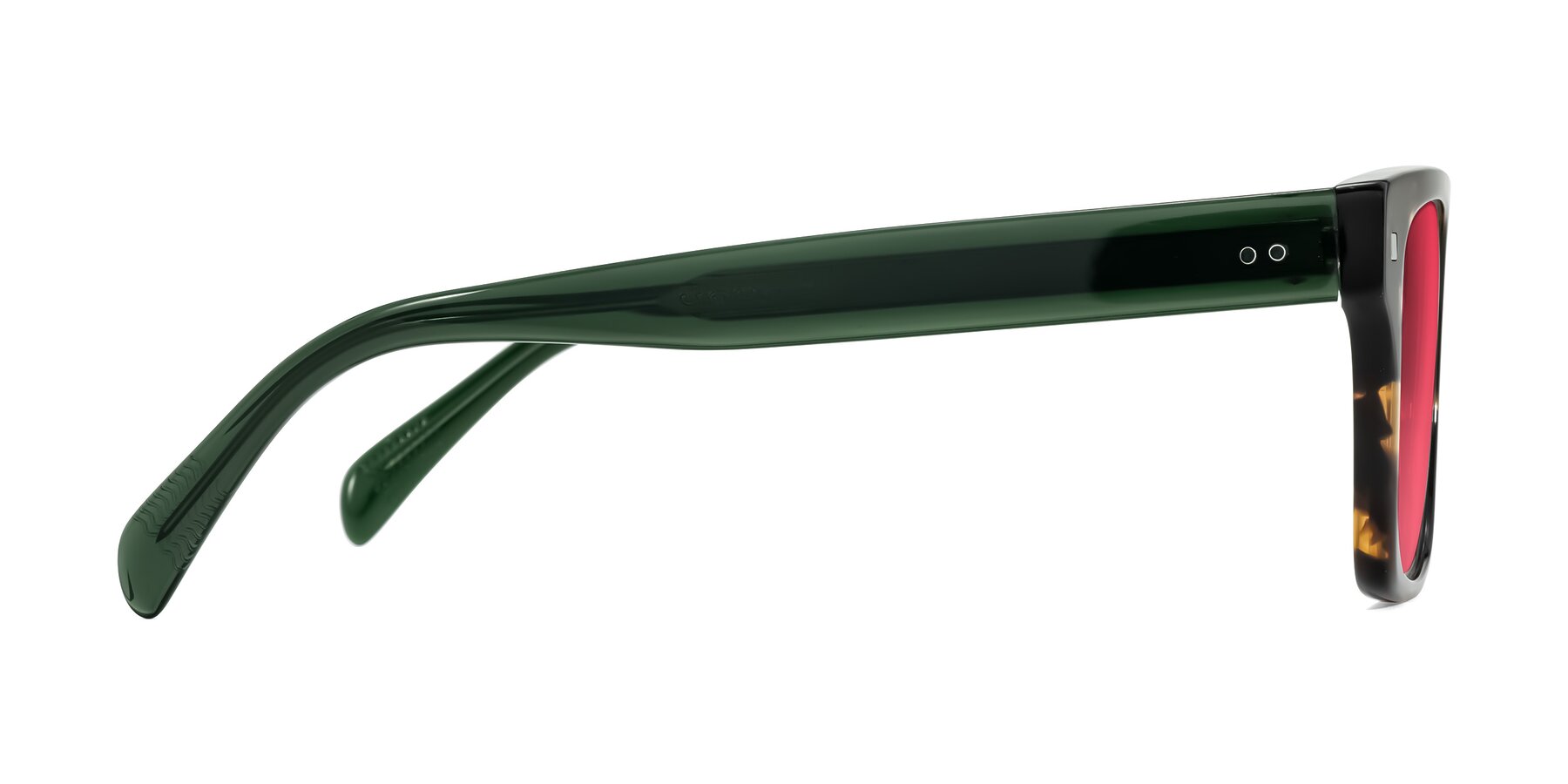 Side of Emas in Tortoise/Green with Red Tinted Lenses
