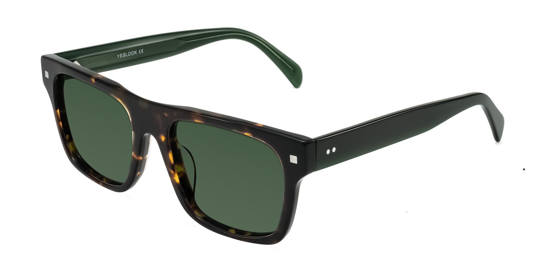 Angle of Emas in Tortoise/Green with Green Tinted Lenses