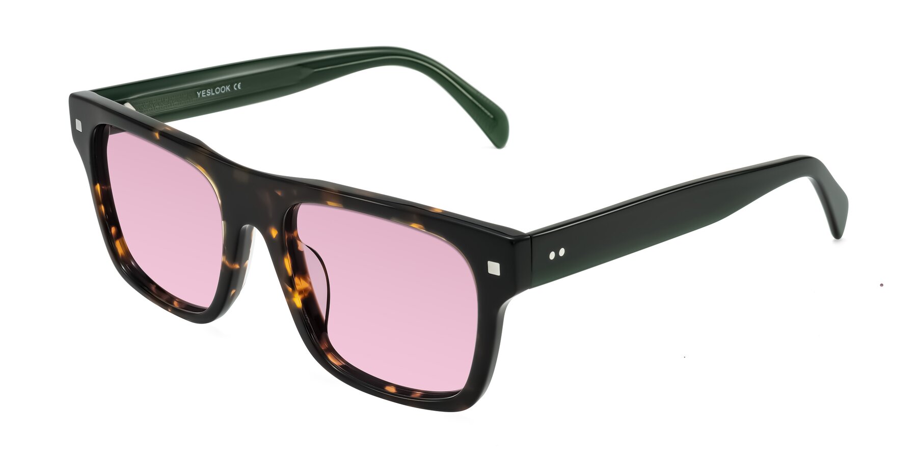 Angle of Emas in Tortoise/Green with Light Wine Tinted Lenses