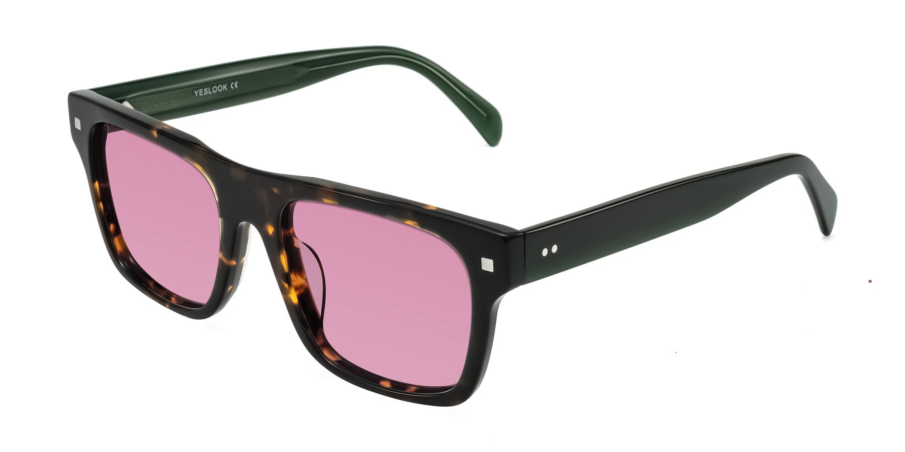 Angle of Emas in Tortoise/Green with Medium Wine Tinted Lenses