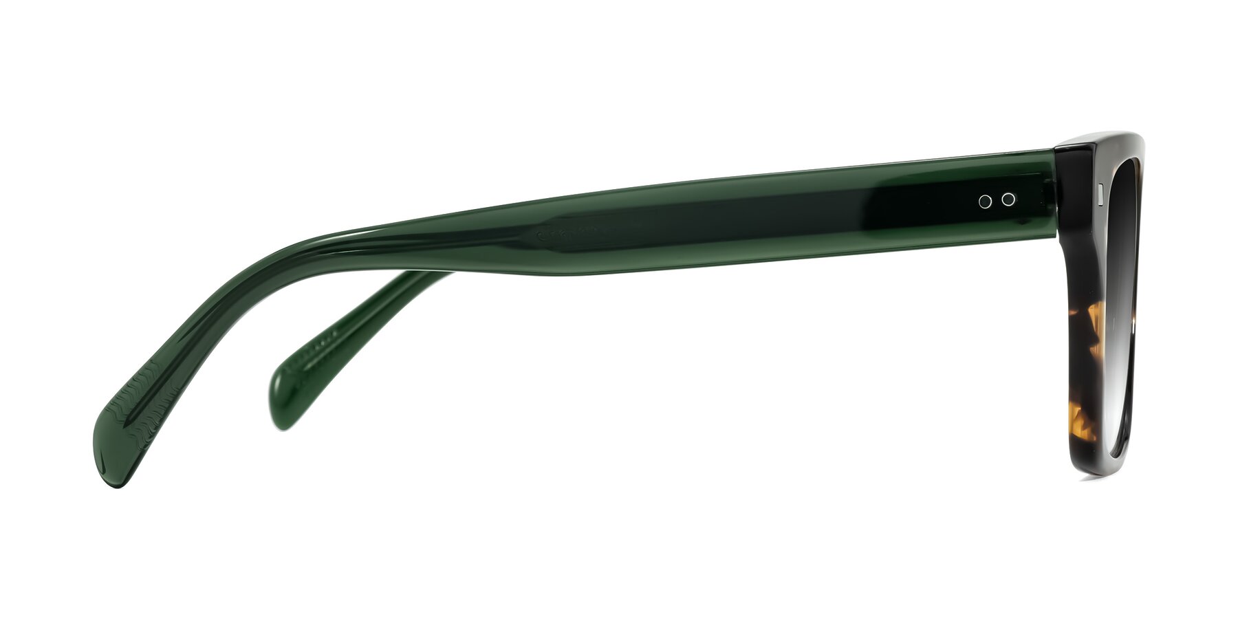 Side of Emas in Tortoise/Green with Gray Gradient Lenses