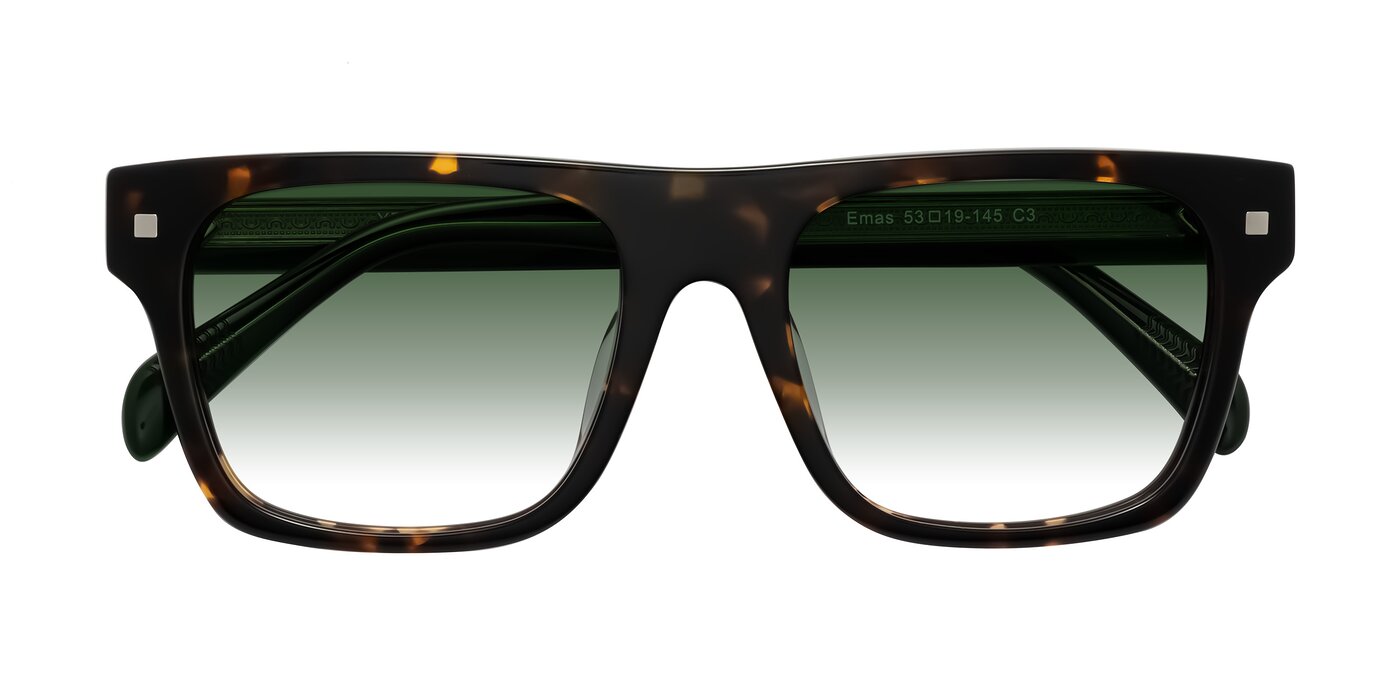 Emas - Tortoise/Green Gradient Sunglasses