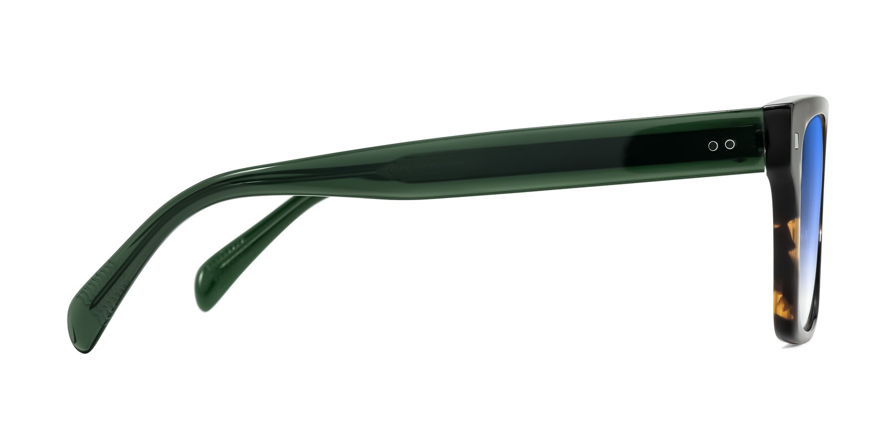 Side of Emas in Tortoise/Green with Blue Gradient Lenses