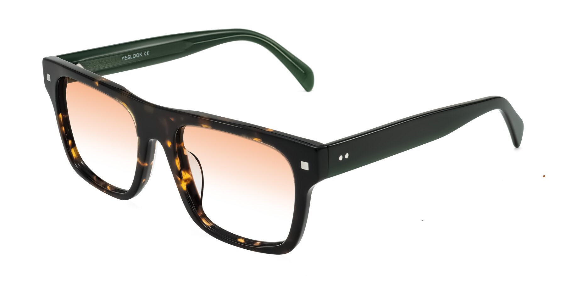 Angle of Emas in Tortoise/Green with Orange Gradient Lenses