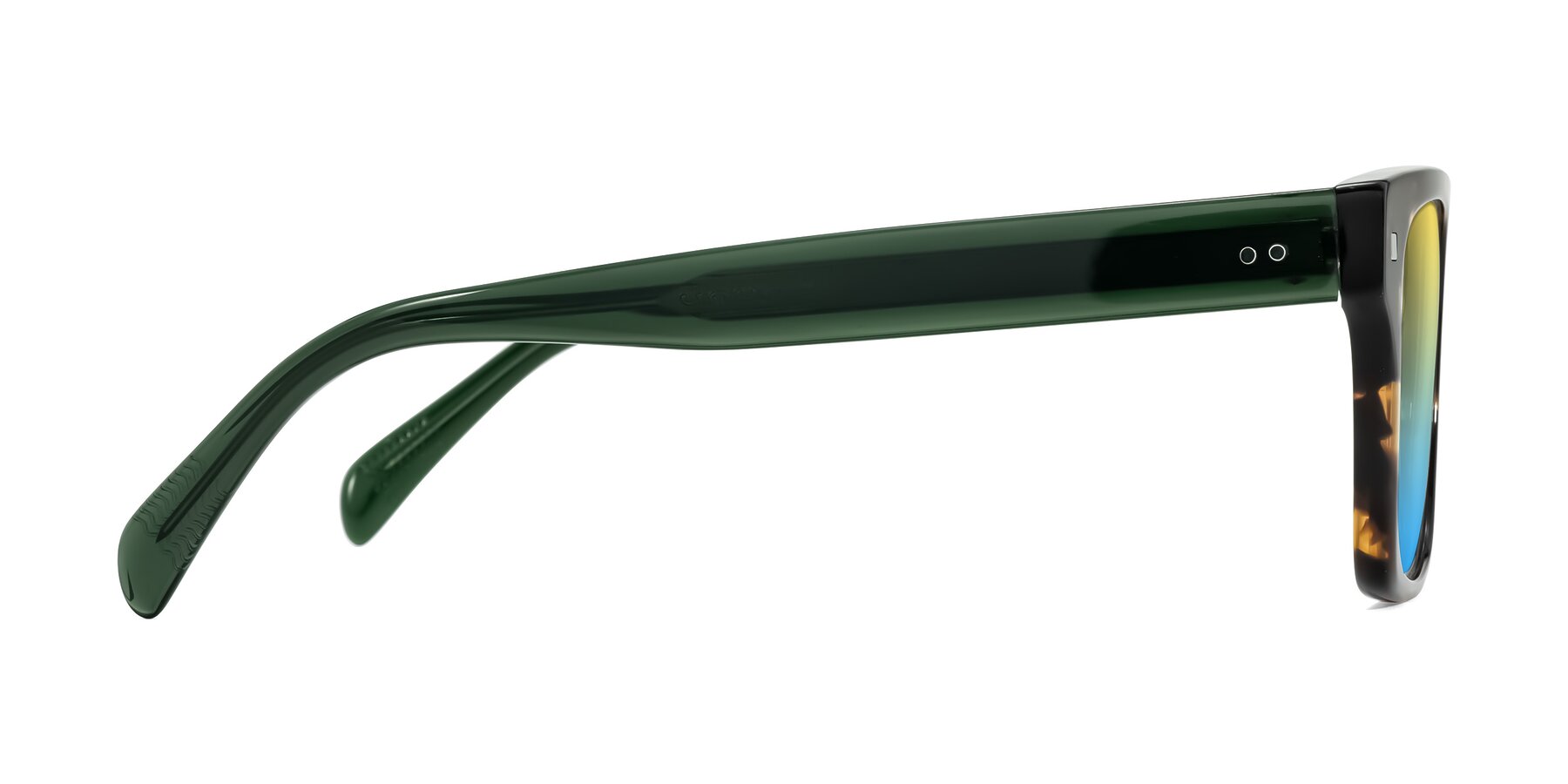 Side of Emas in Tortoise/Green with Yellow / Blue Gradient Lenses