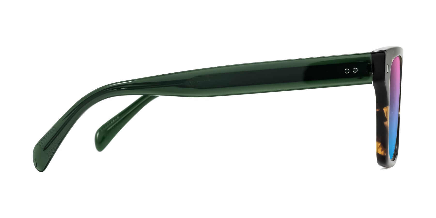 Side of Emas in Tortoise/Green with Pink / Blue Gradient Lenses