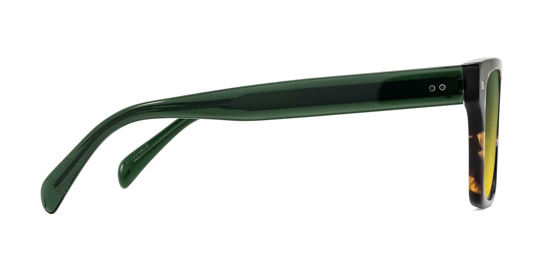 Side of Emas in Tortoise/Green with Green / Yellow Gradient Lenses
