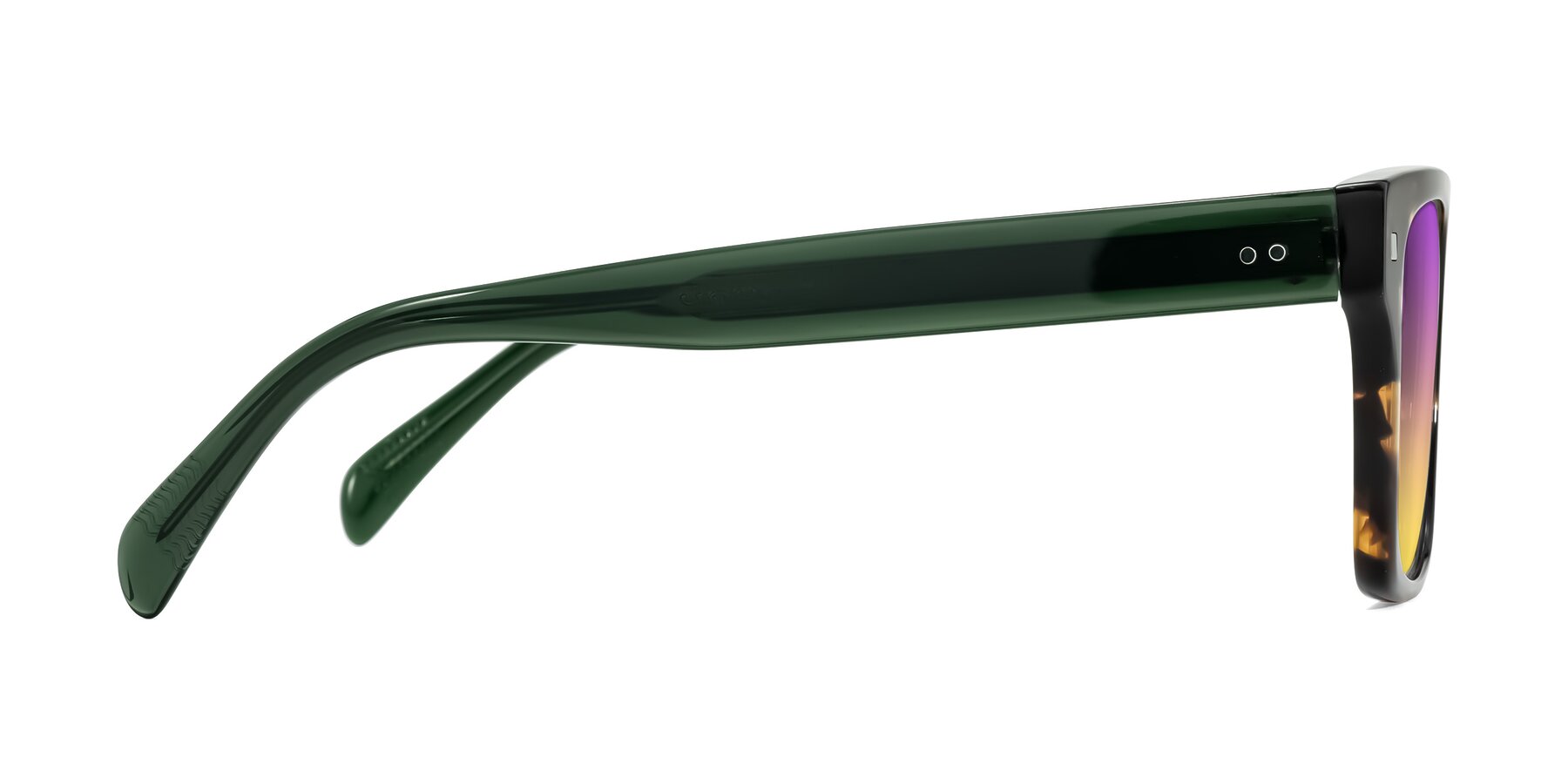 Side of Emas in Tortoise/Green with Purple / Yellow Gradient Lenses