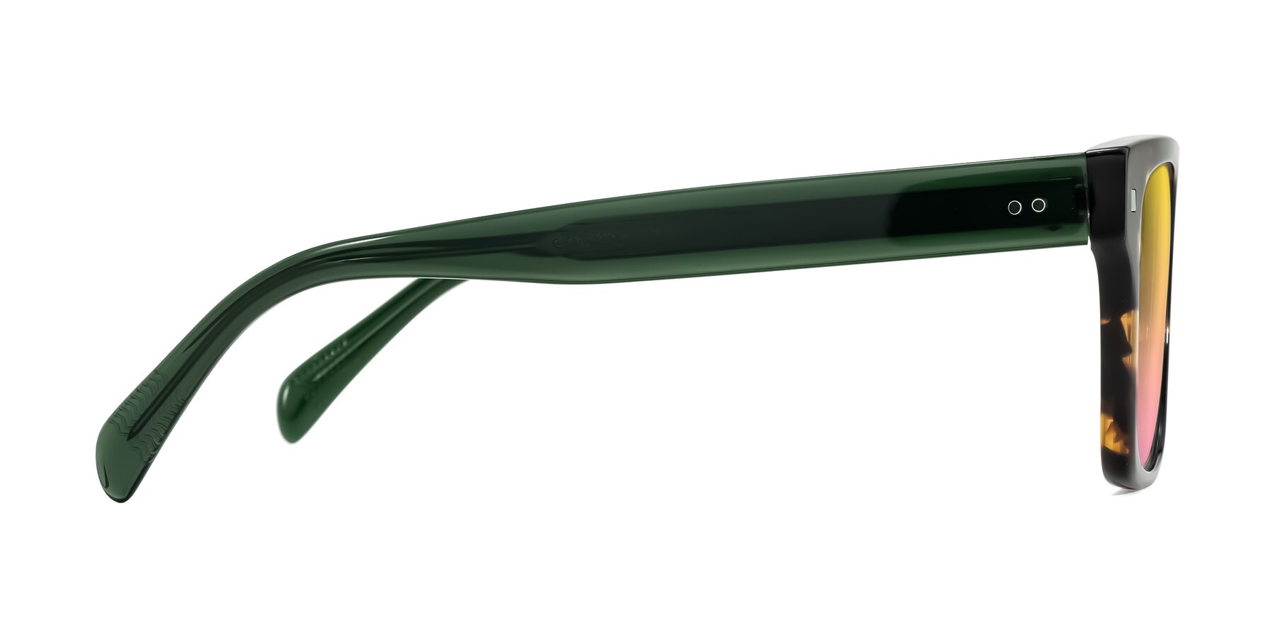 Side of Emas in Tortoise/Green with Yellow / Pink Gradient Lenses