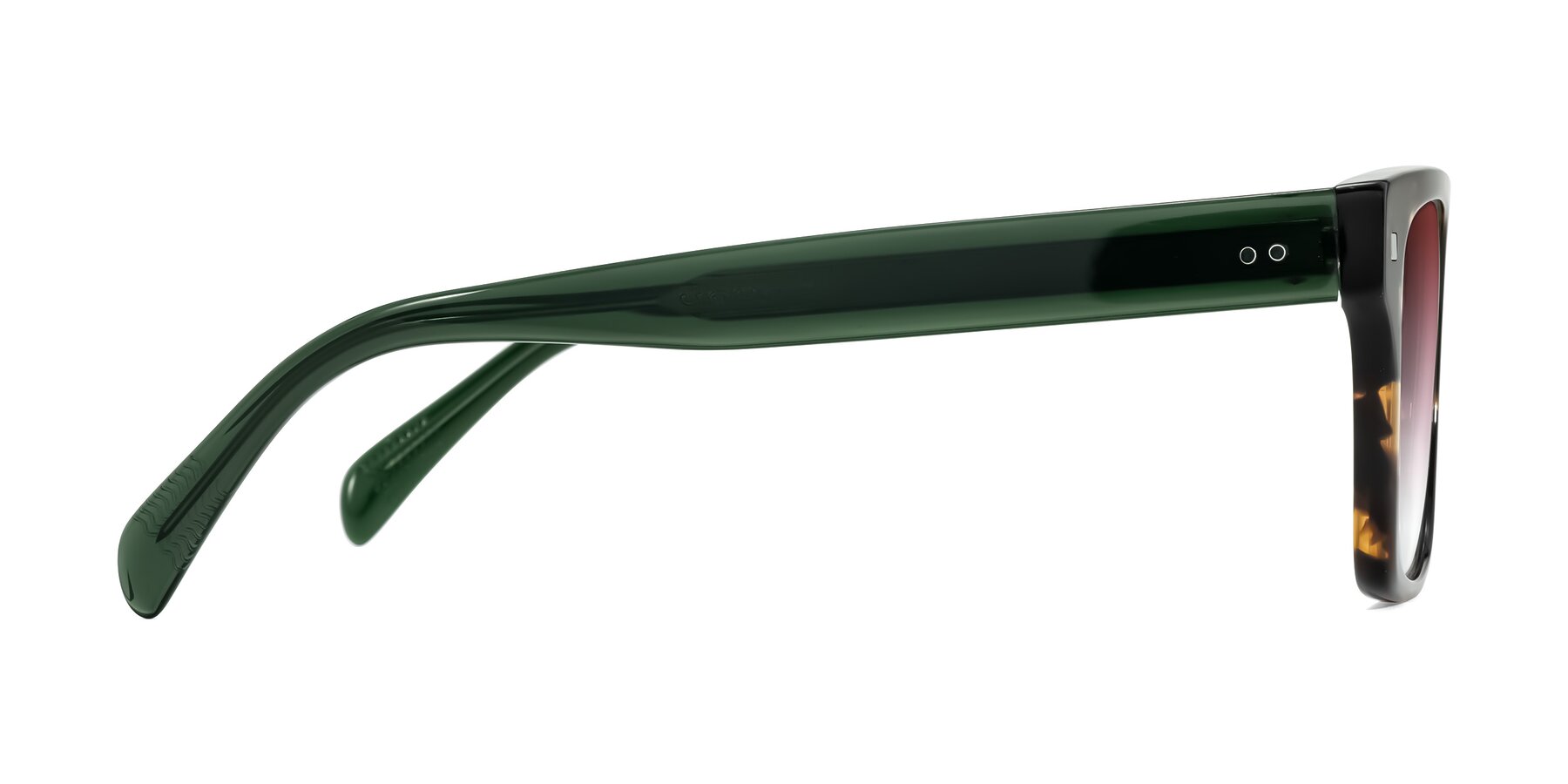 Side of Emas in Tortoise/Green with Garnet Gradient Lenses