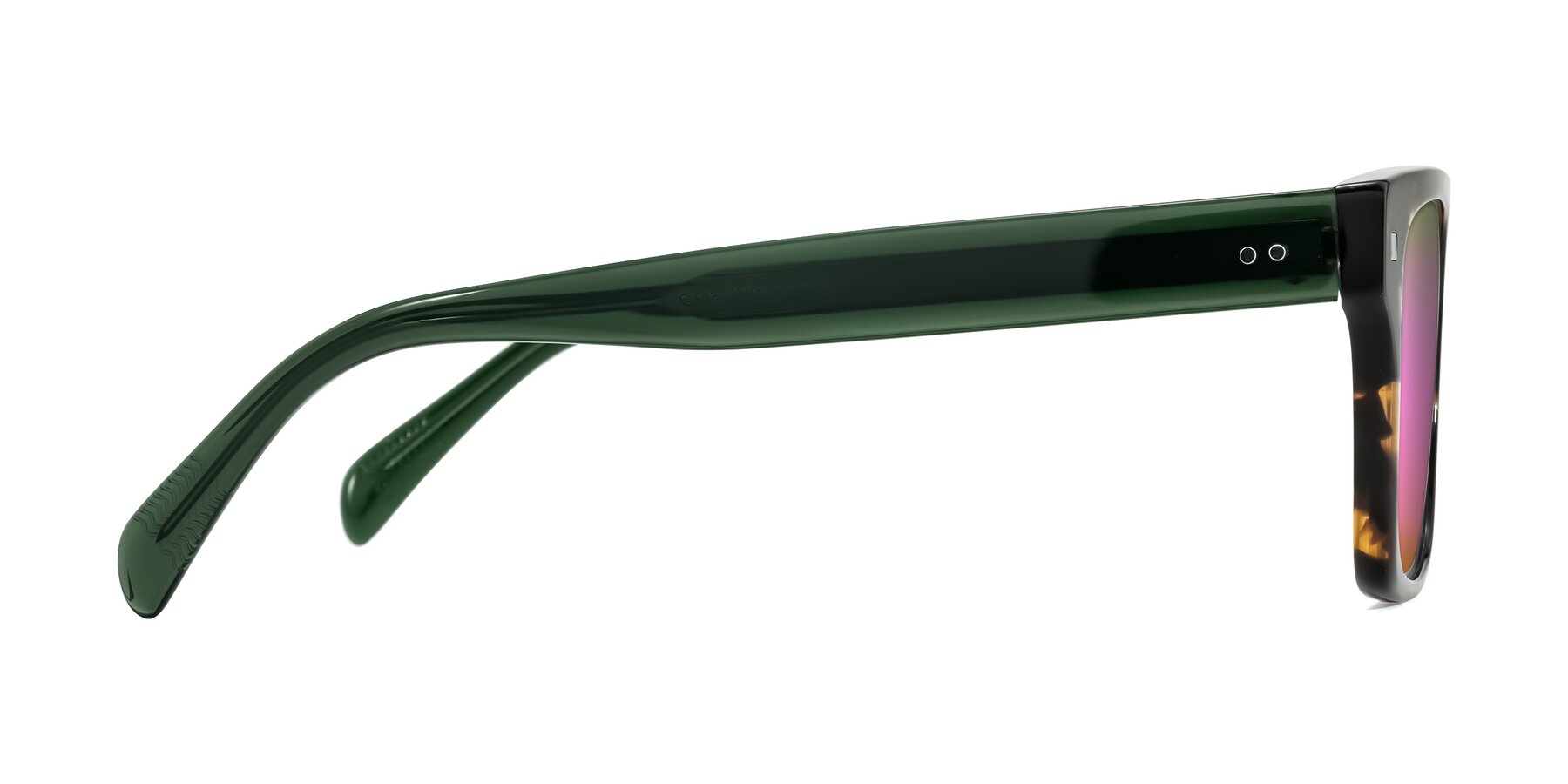 Side of Emas in Tortoise/Green with Pink Mirrored Lenses