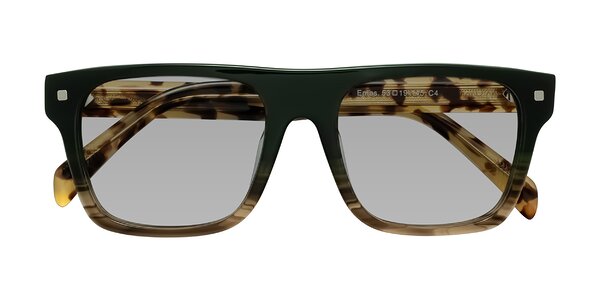 Front of Emas in Green Brown Striped/Honey Tortoise