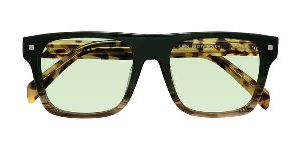 Front of Emas in Green Brown Striped/Honey Tortoise