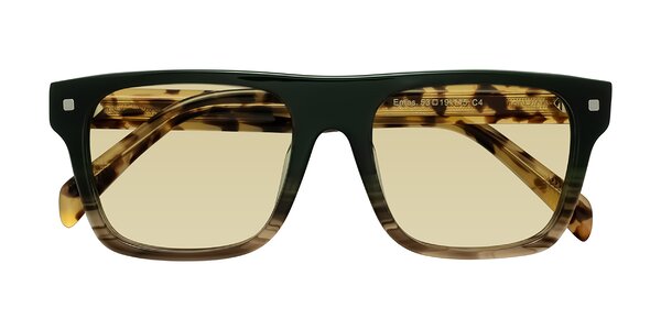 Front of Emas in Green Brown Striped/Honey Tortoise