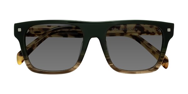Front of Emas in Green Brown Striped/Honey Tortoise