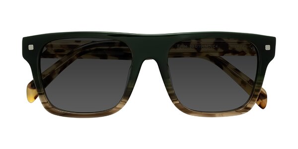 Front of Emas in Green Brown Striped/Honey Tortoise