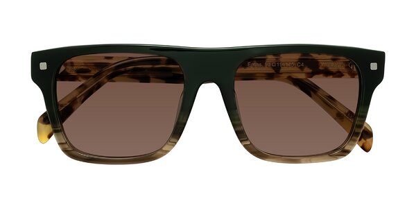Front of Emas in Green Brown Striped/Honey Tortoise