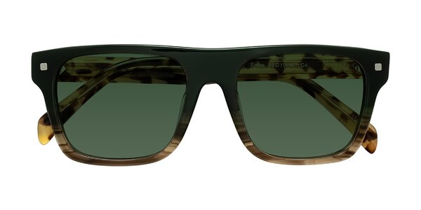 Front of Emas in Green Brown Striped/Honey Tortoise