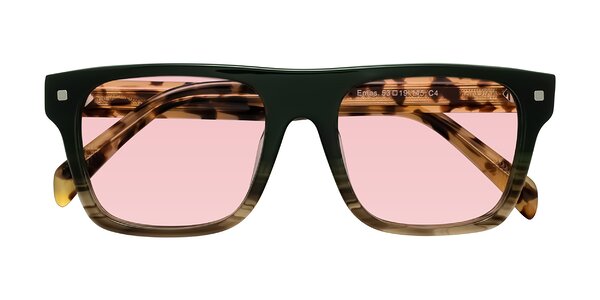 Front of Emas in Green Brown Striped/Honey Tortoise
