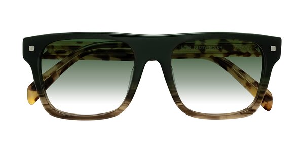 Front of Emas in Green Brown Striped/Honey Tortoise