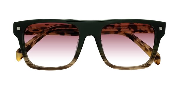 Front of Emas in Green Brown Striped/Honey Tortoise