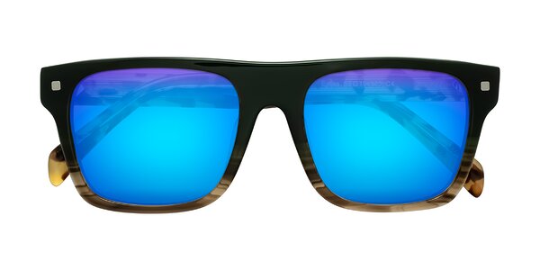 Front of Emas in Green Brown Striped/Honey Tortoise