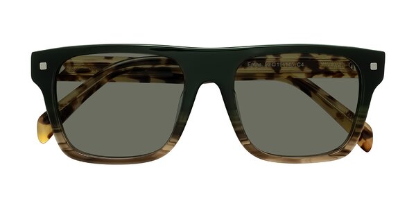 Front of Emas in Green Brown Striped/Honey Tortoise