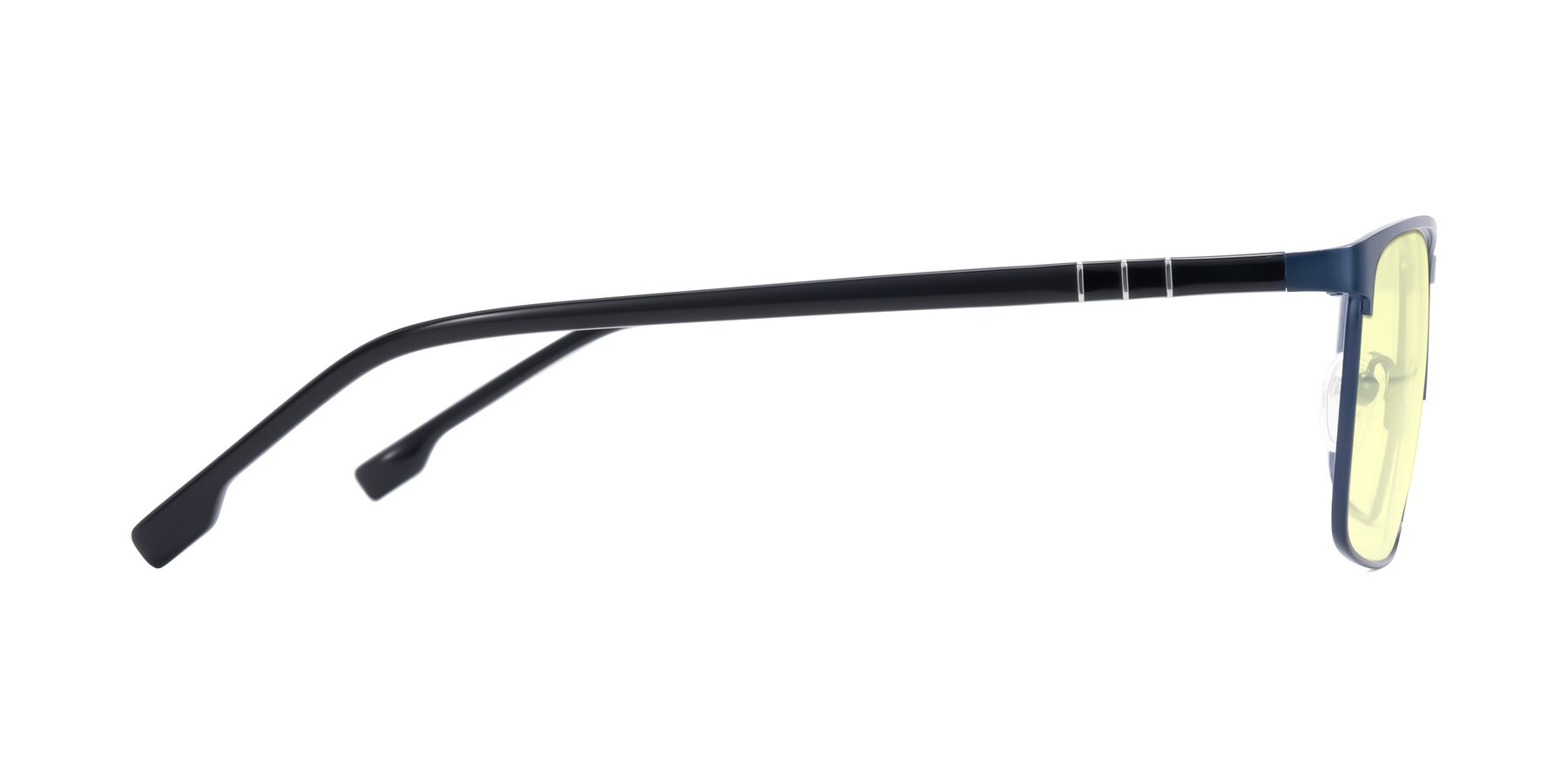 Side of Sampit in Matte Blue with Light Yellow Tinted Lenses