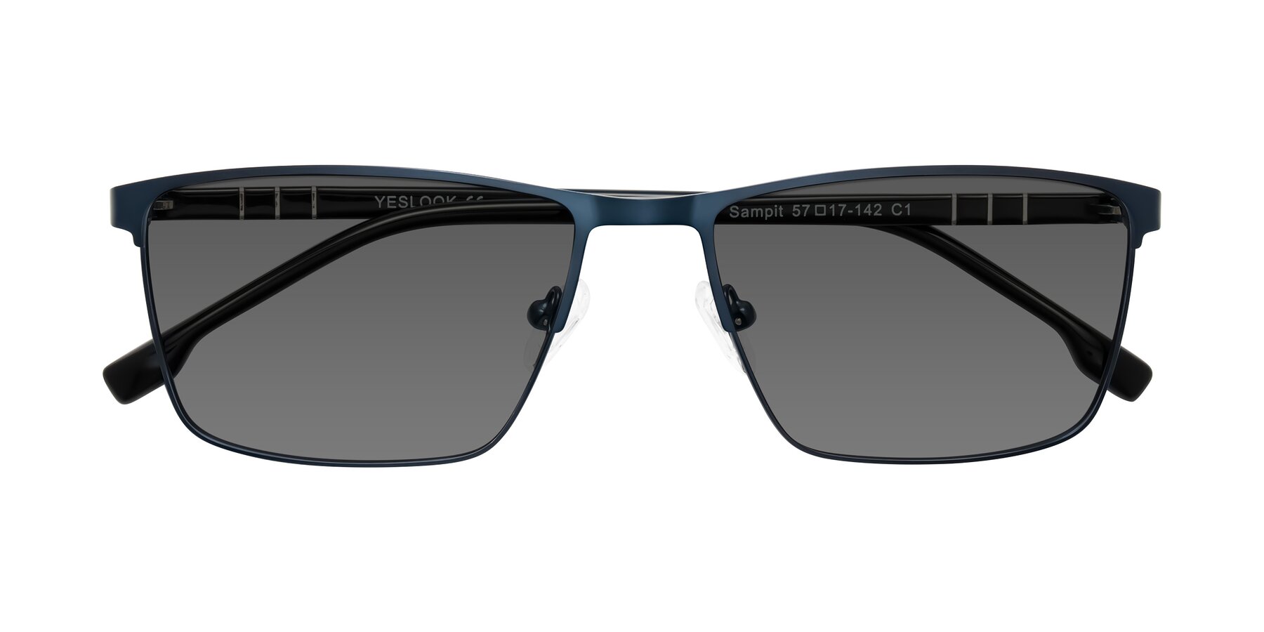 Folded Front of Sampit in Matte Blue with Medium Gray Tinted Lenses