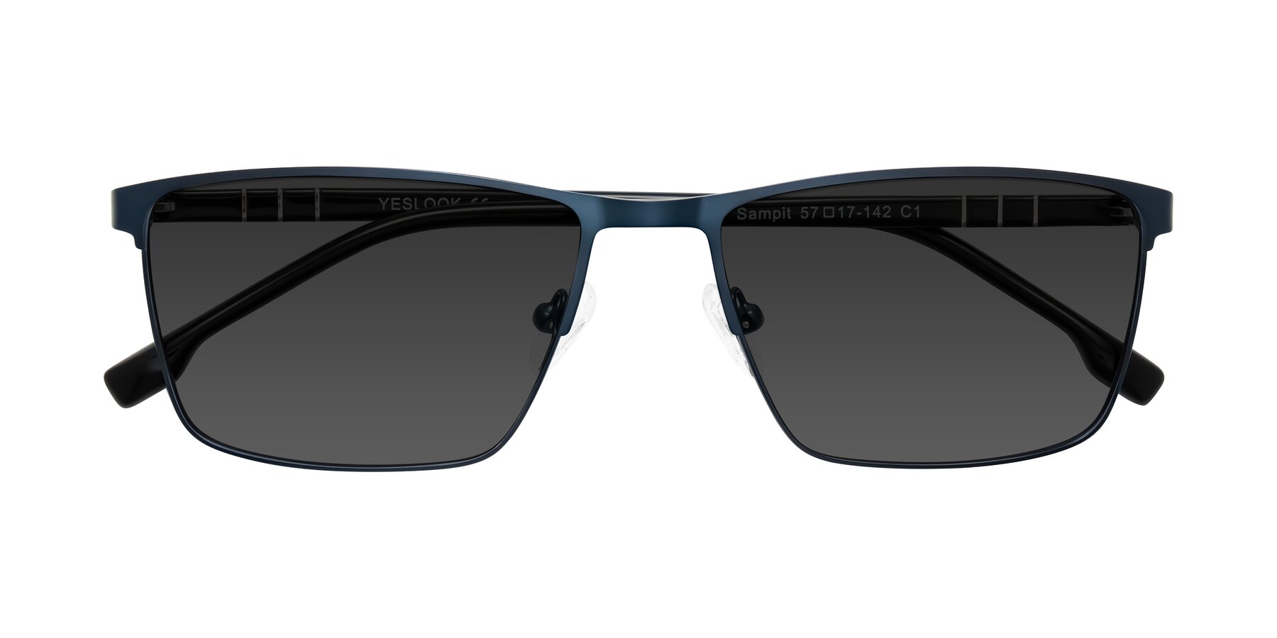 Folded Front of Sampit in Matte Blue with Gray Tinted Lenses