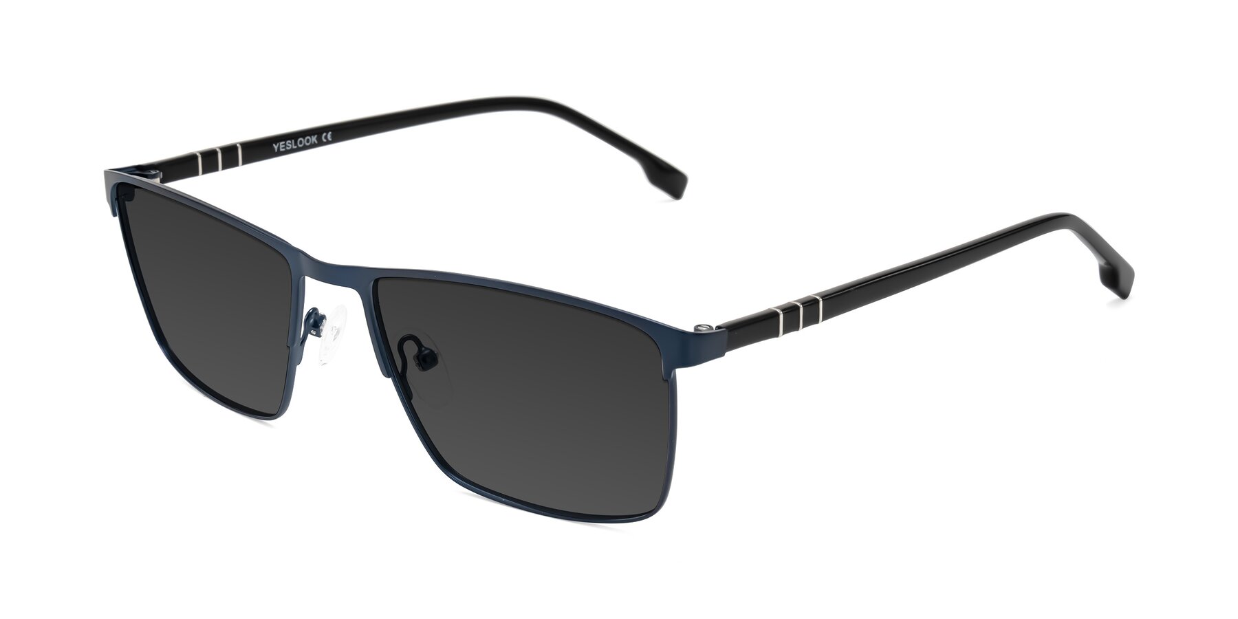 Angle of Sampit in Matte Blue with Gray Tinted Lenses