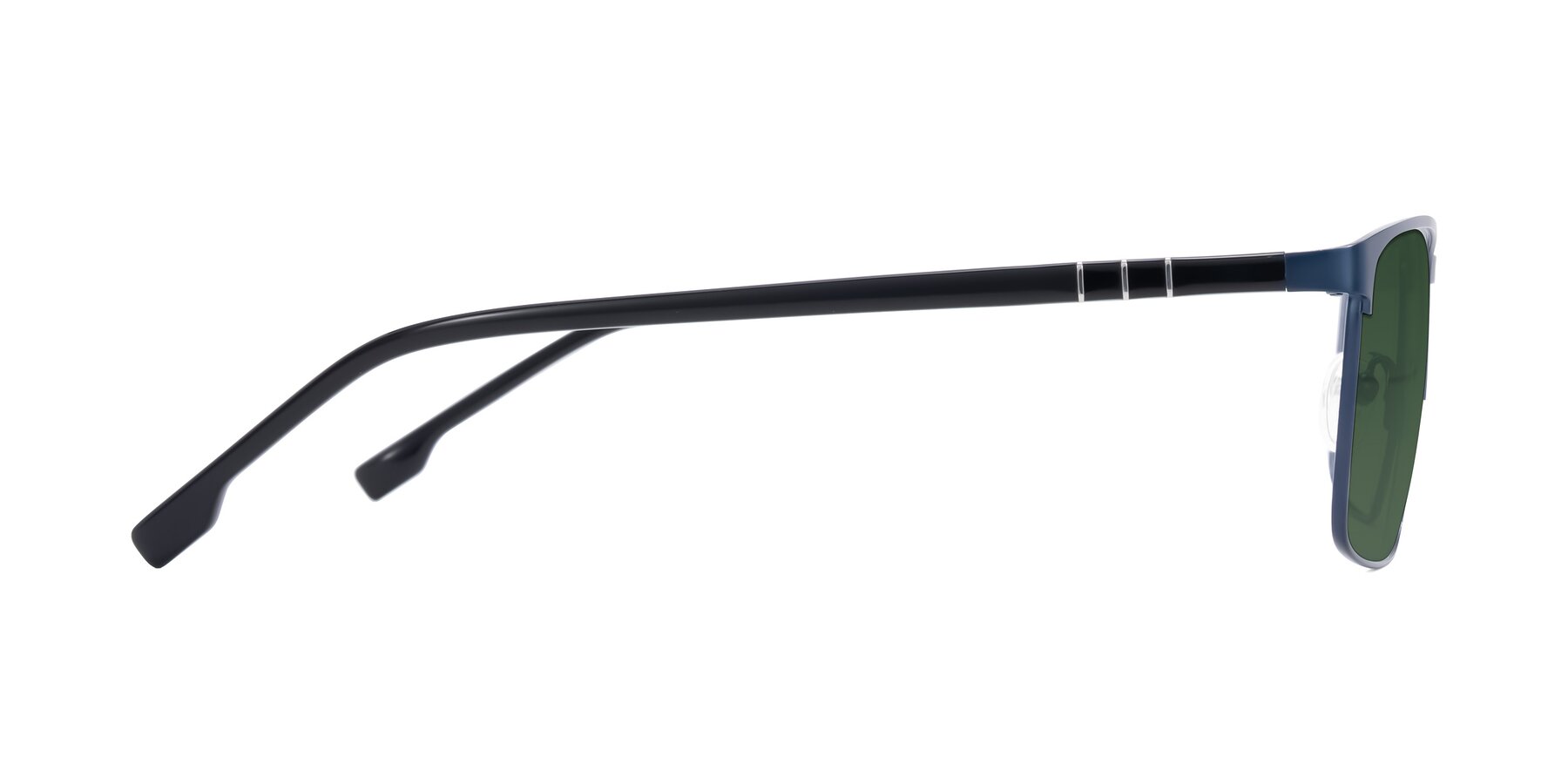 Side of Sampit in Matte Blue with Green Tinted Lenses