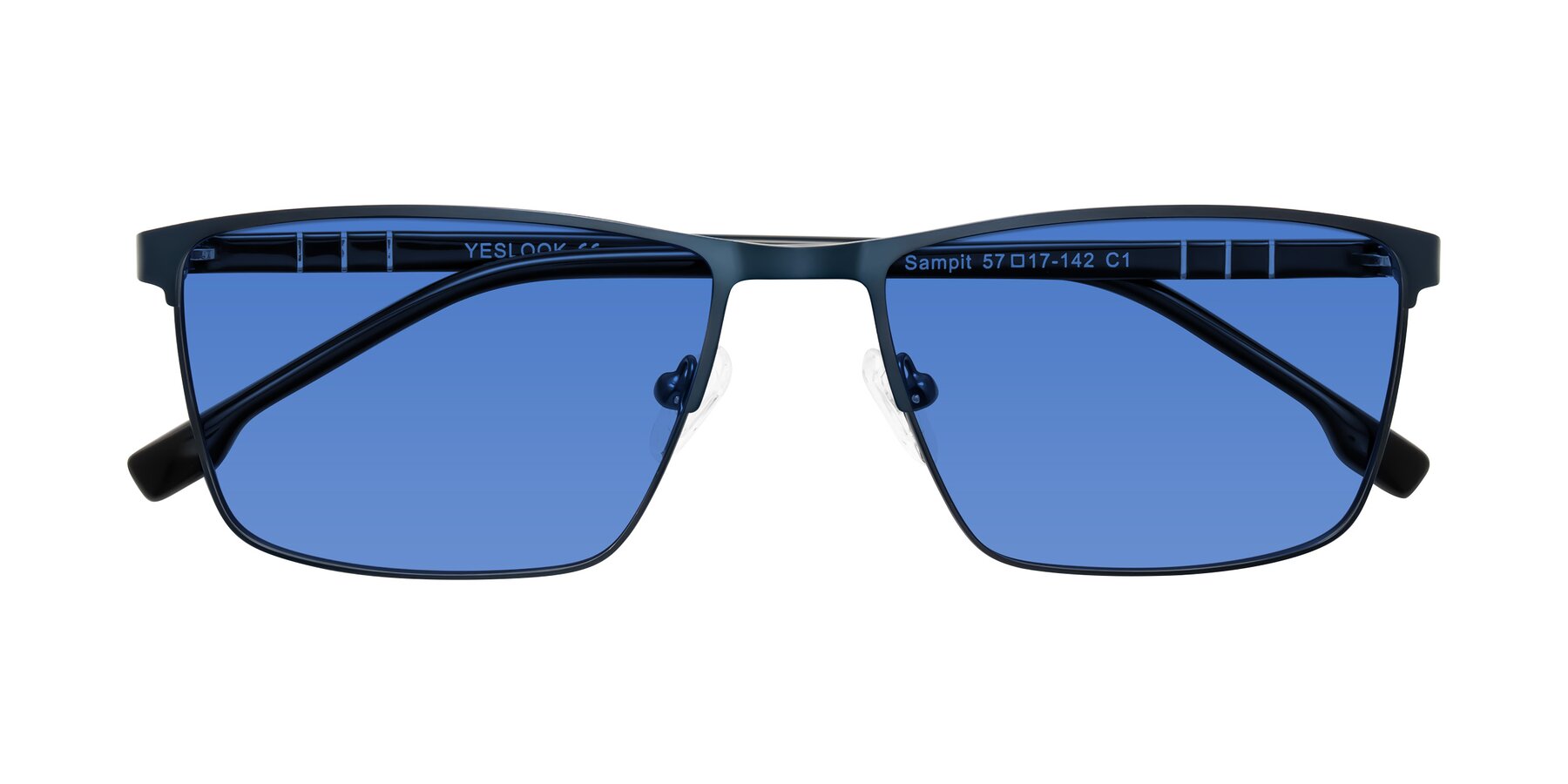 Folded Front of Sampit in Matte Blue with Blue Tinted Lenses