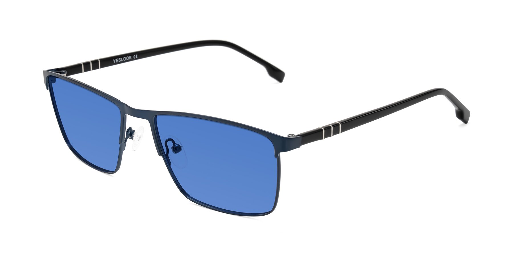 Angle of Sampit in Matte Blue with Blue Tinted Lenses