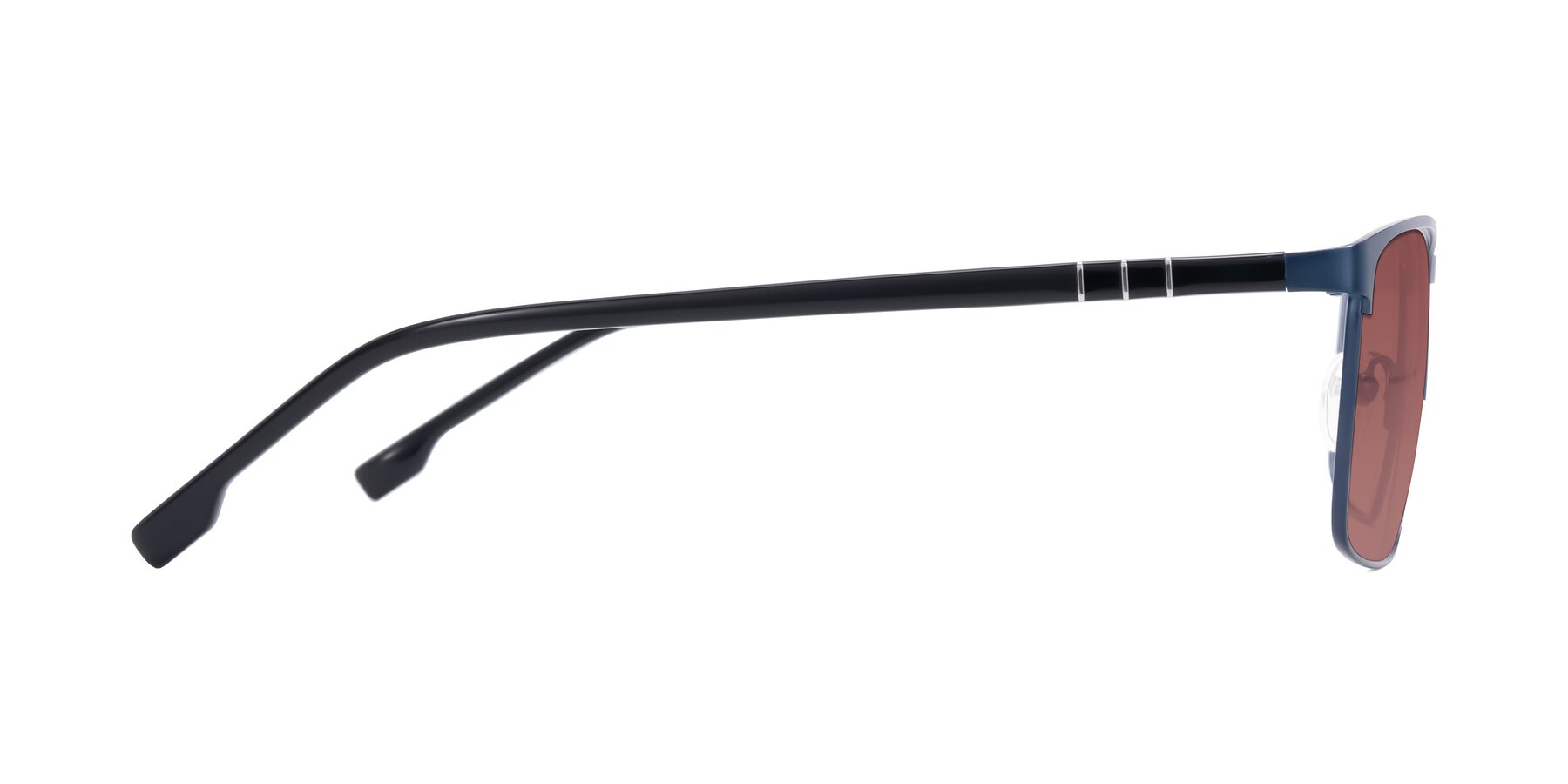 Side of Sampit in Matte Blue with Garnet Tinted Lenses