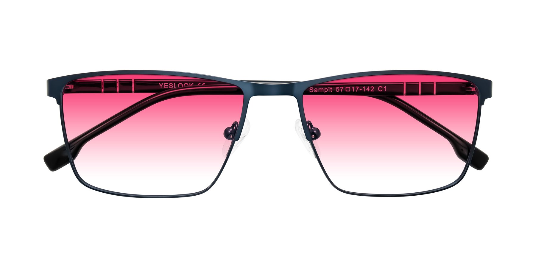 Folded Front of Sampit in Matte Blue with Pink Gradient Lenses