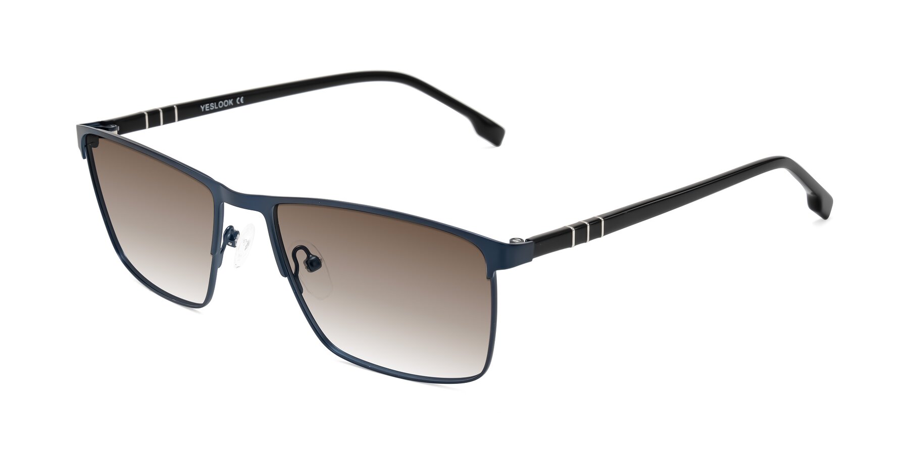 Angle of Sampit in Matte Blue with Brown Gradient Lenses