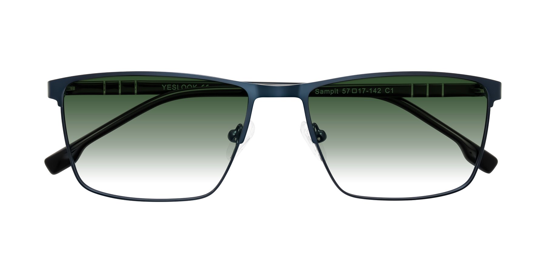 Folded Front of Sampit in Matte Blue with Green Gradient Lenses