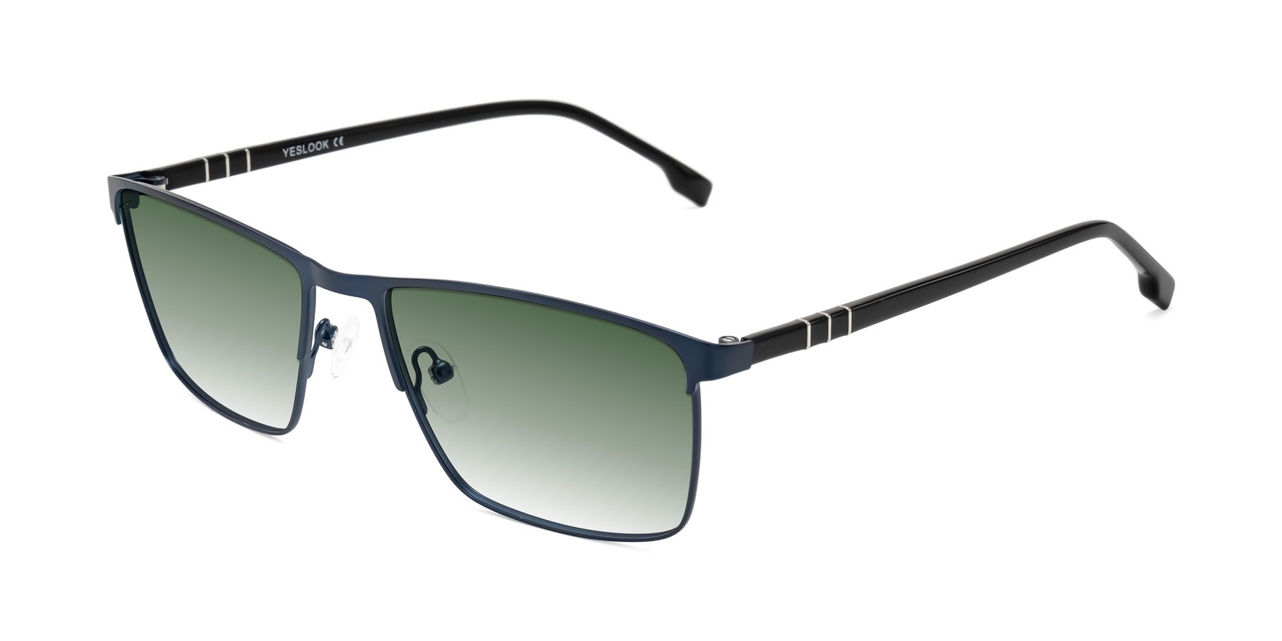 Angle of Sampit in Matte Blue with Green Gradient Lenses