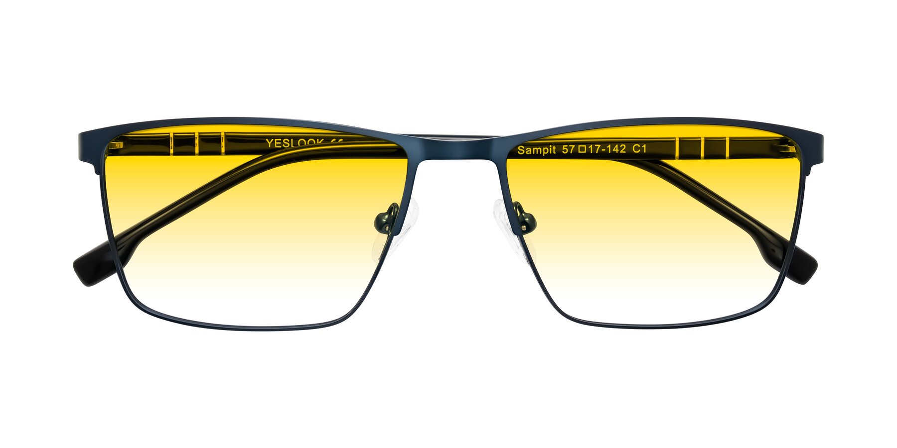 Folded Front of Sampit in Matte Blue with Yellow Gradient Lenses