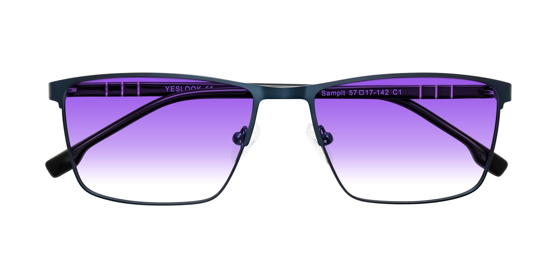 Folded Front of Sampit in Matte Blue with Purple Gradient Lenses