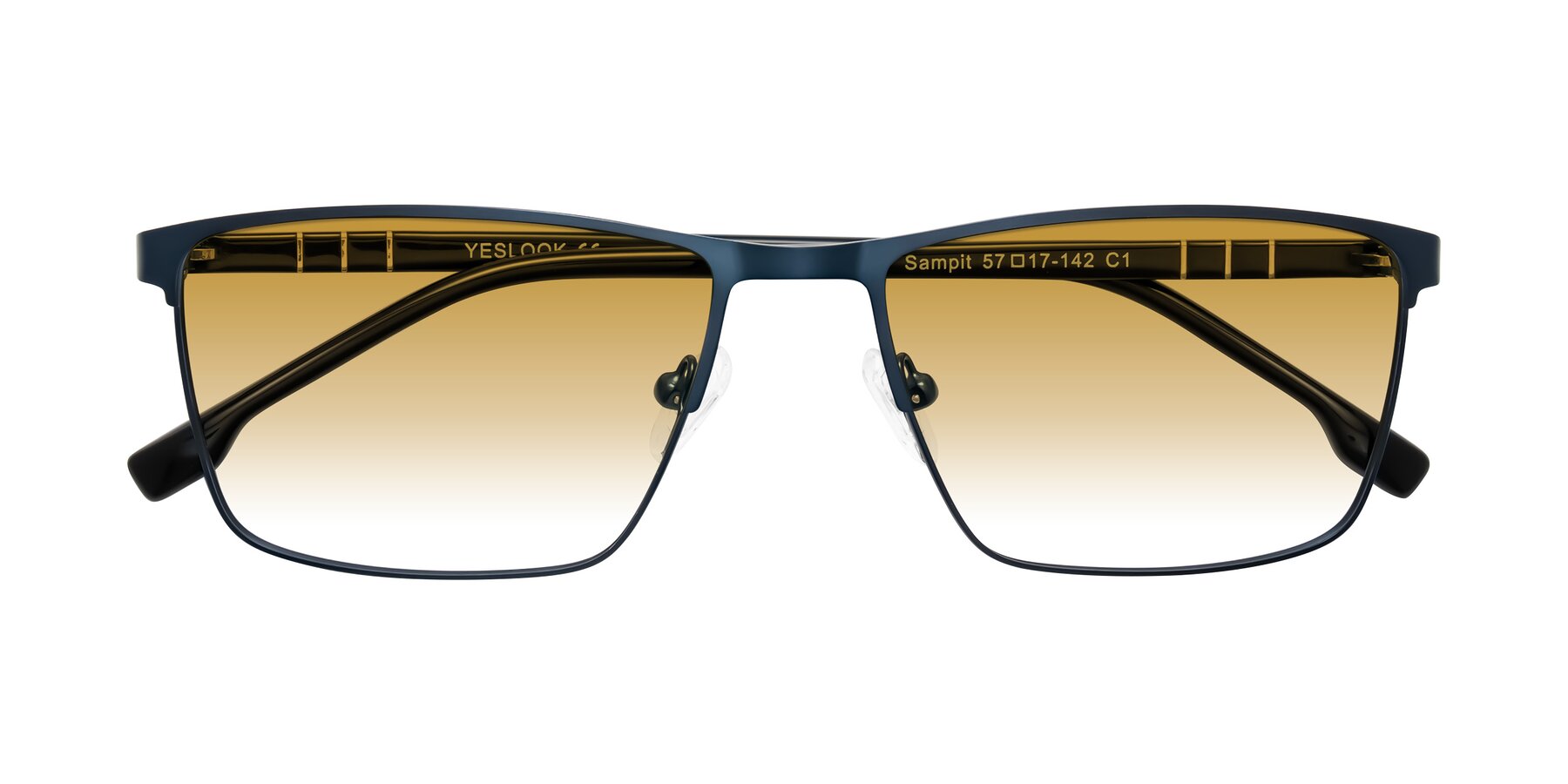 Folded Front of Sampit in Matte Blue with Champagne Gradient Lenses