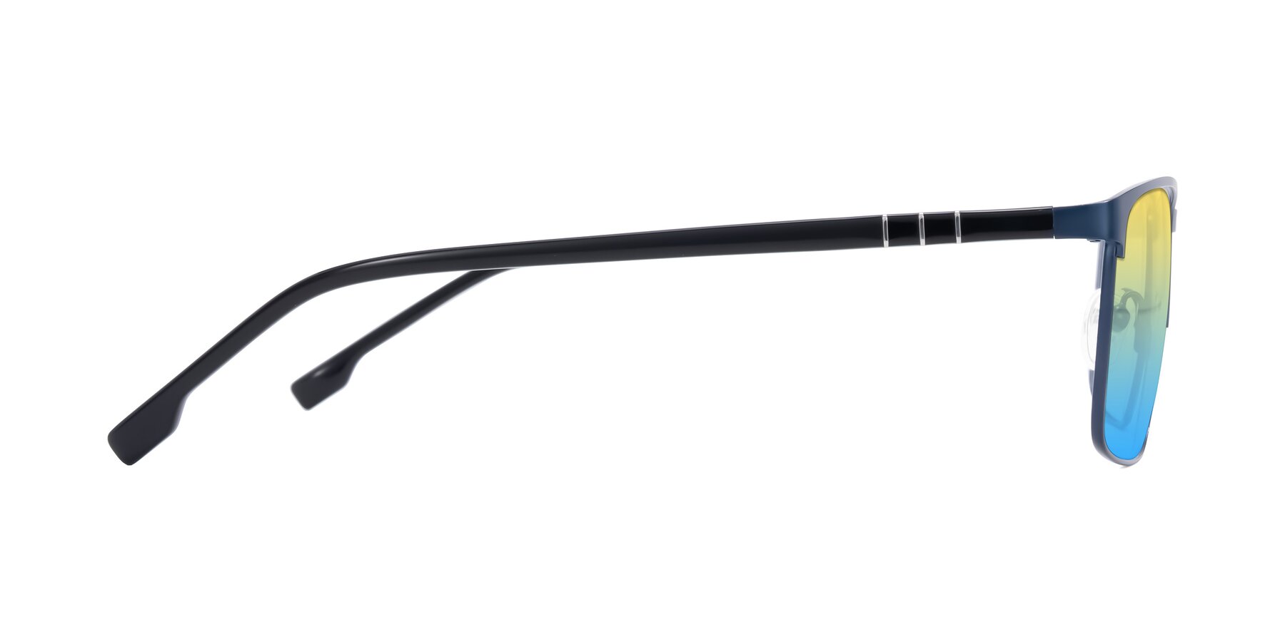 Side of Sampit in Matte Blue with Yellow / Blue Gradient Lenses