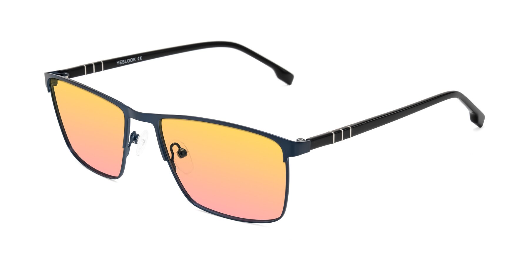Angle of Sampit in Matte Blue with Yellow / Pink Gradient Lenses