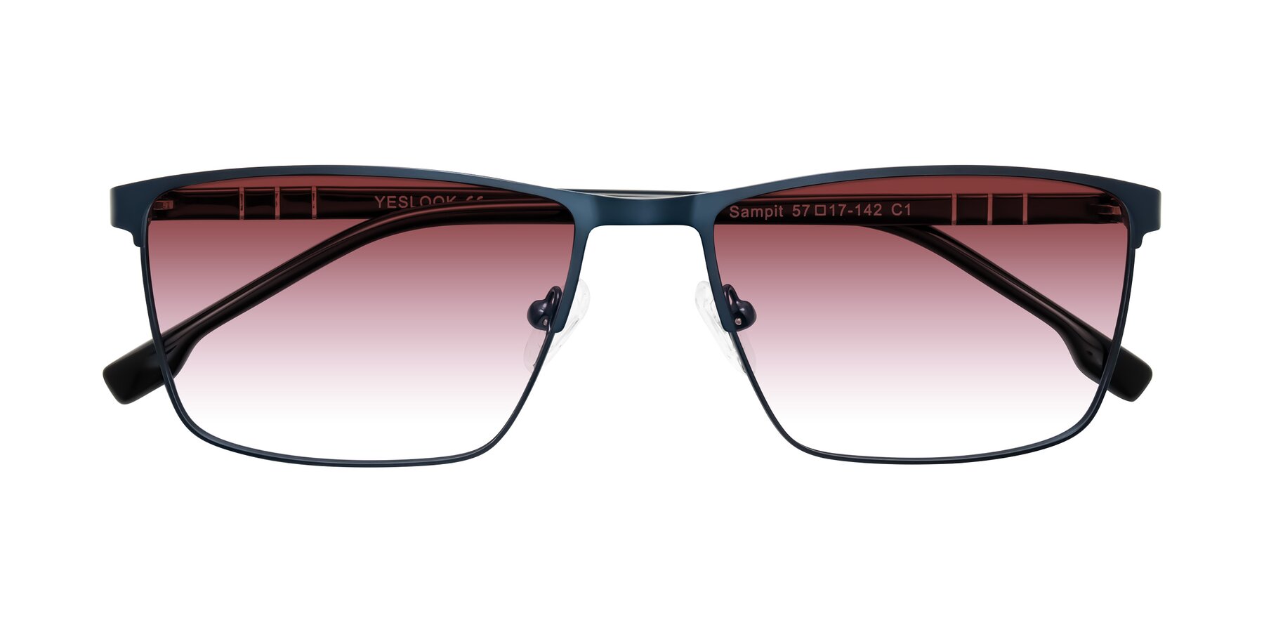 Folded Front of Sampit in Matte Blue with Garnet Gradient Lenses