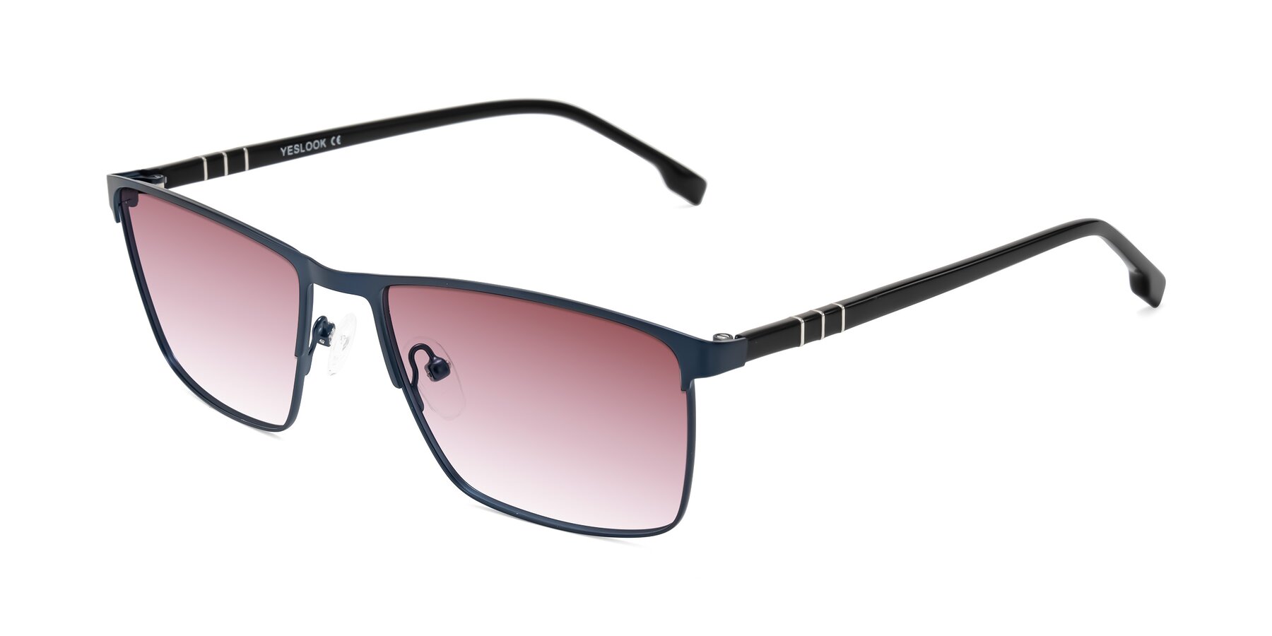 Angle of Sampit in Matte Blue with Garnet Gradient Lenses