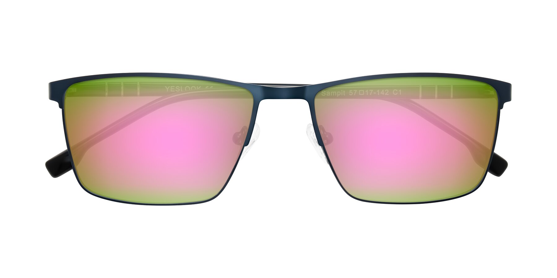 Folded Front of Sampit in Matte Blue with Pink Mirrored Lenses