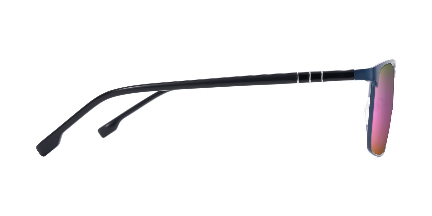 Side of Sampit in Matte Blue with Pink Mirrored Lenses