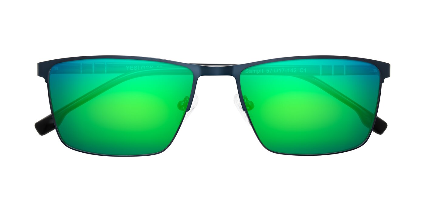 Sampit - Matte Blue Flash Mirrored Sunglasses