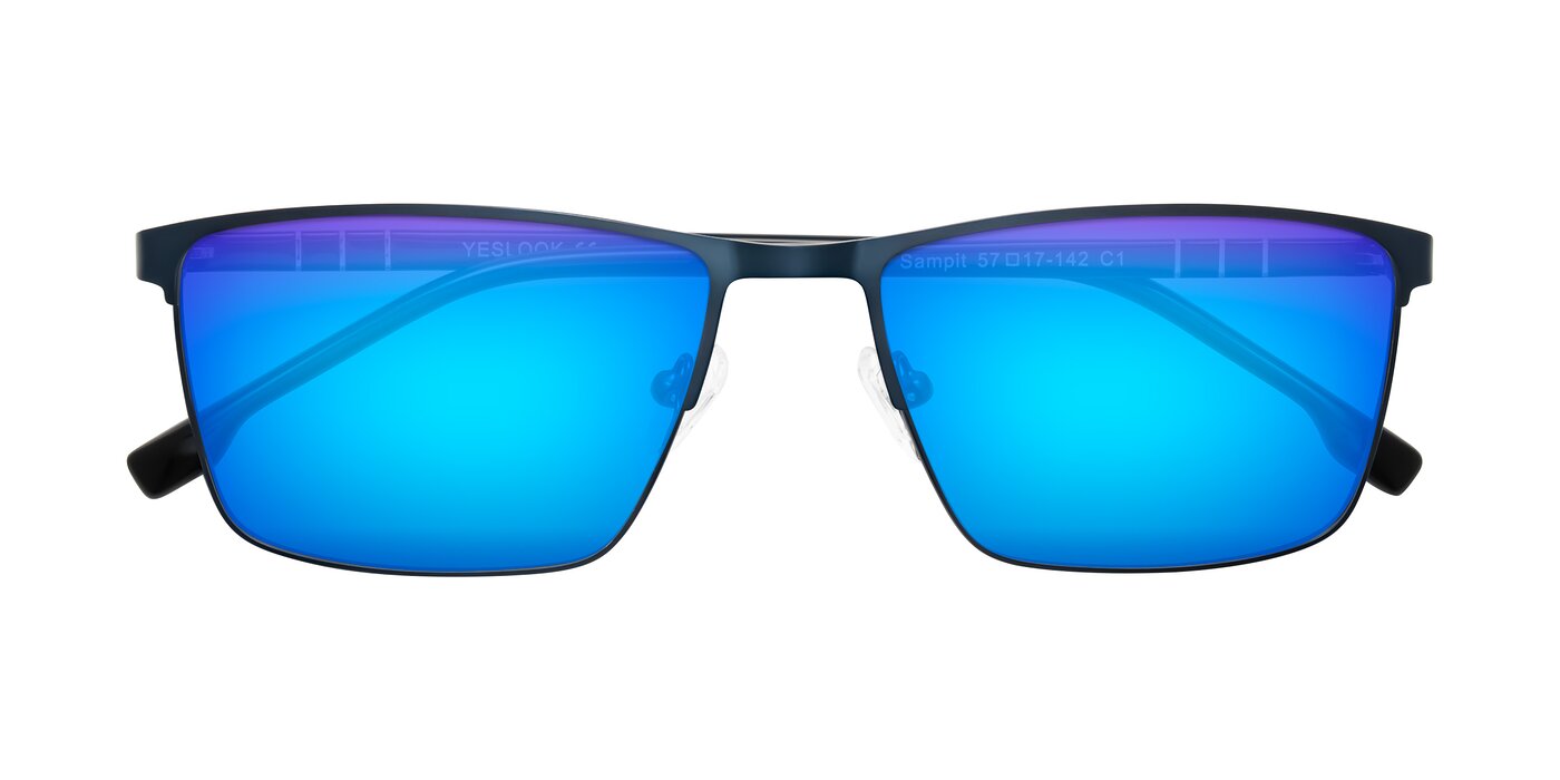 Sampit - Matte Blue Flash Mirrored Sunglasses